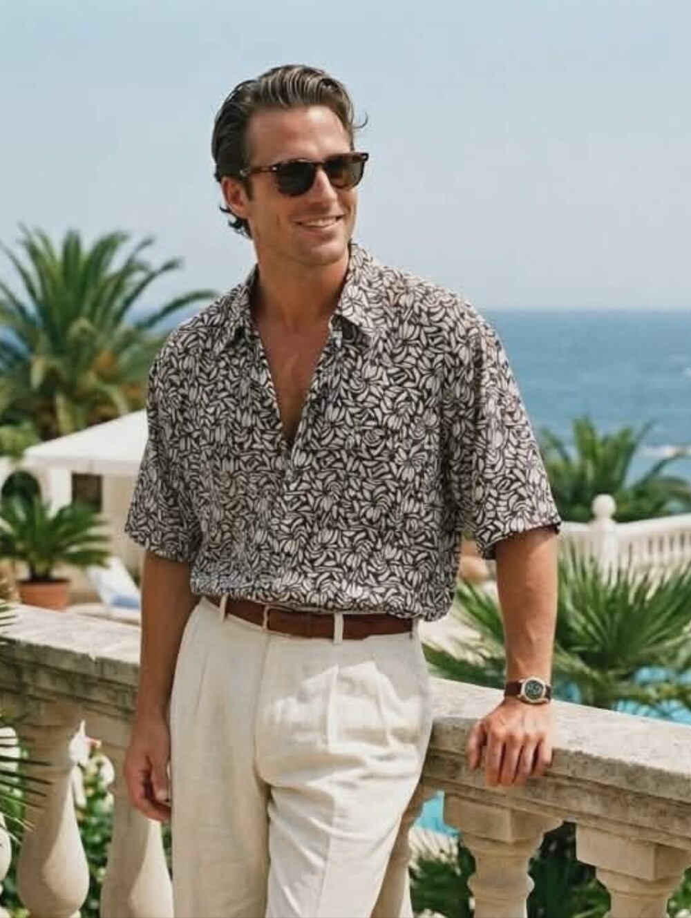 NWOT Toscano XL Vintage 90s Silk Button Shirt Eclectic Grandpa Retro Resortwear